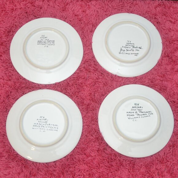 Williams Sonoma Provence Castle Hand Painted Ceramic Salad Plated Portugal 4pcs - Picture 4 of 4